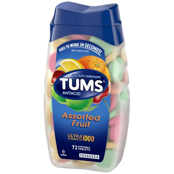 Tums 72 Ct Ultra Strength Antacid Chewable Assorted Fruit