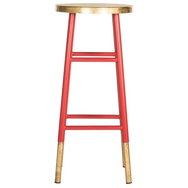 SAFAVIEH 30-inch Emery Red/ Gold Bar Stool - 13.5