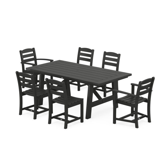 Polywood La Casa Cafe 7-Piece Rustic Farmhouse Dining Set PWS1084-1