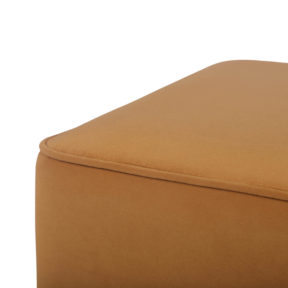 Fenn Velvet Ottoman   Contemporary   Footstools And Ottomans   by TOV Furniture  Houzz