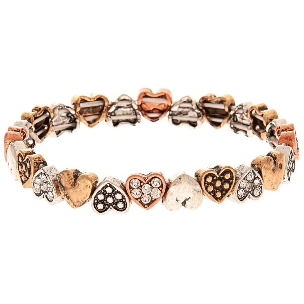 Rain  Multi Metal Mini Heart Bracelet