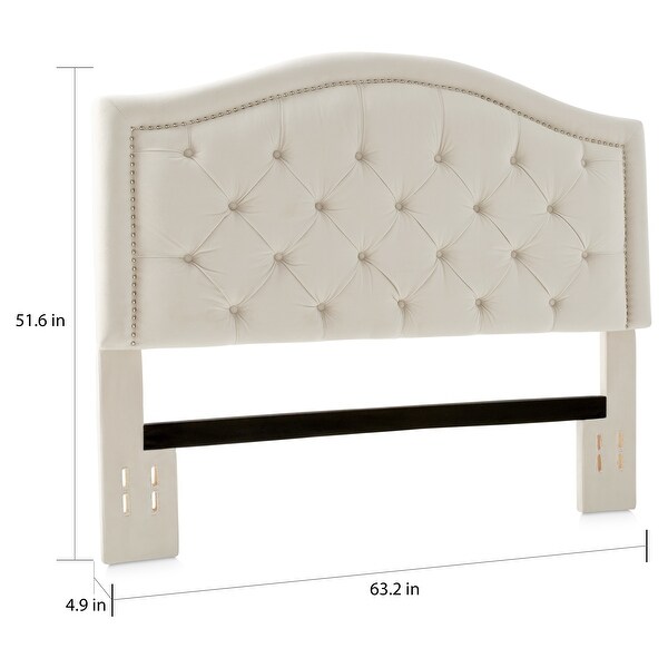 Abbyson Hillsdale Tufted Velvet Nailhead-trim Headboard - - 9834037