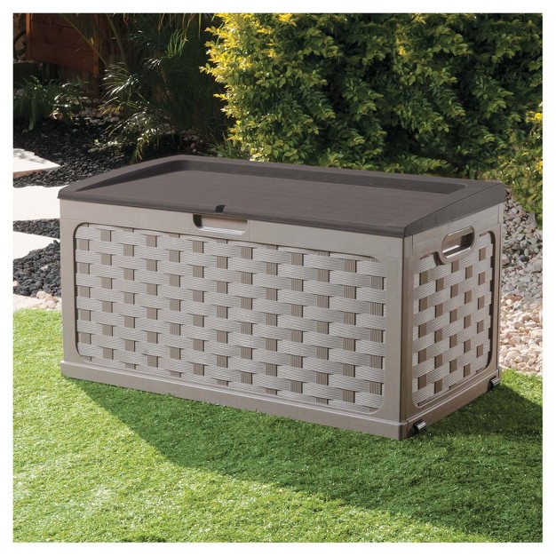 Starplast 88 Gallon Deck Box Plastic Mocha Brown