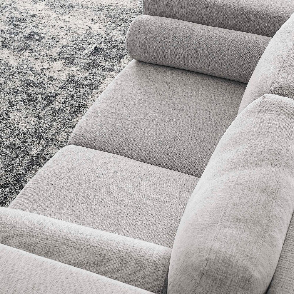 JASIWAY Modern Upholstered Sofa Loveseat with 2 Pillows