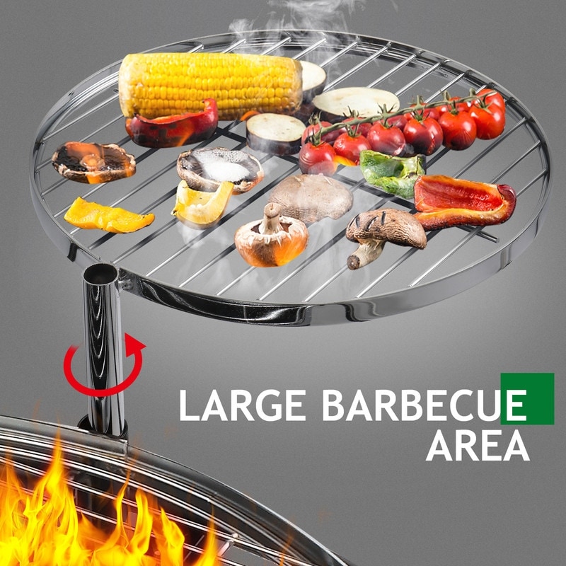 33.5'' W Portable Charcoal Grill