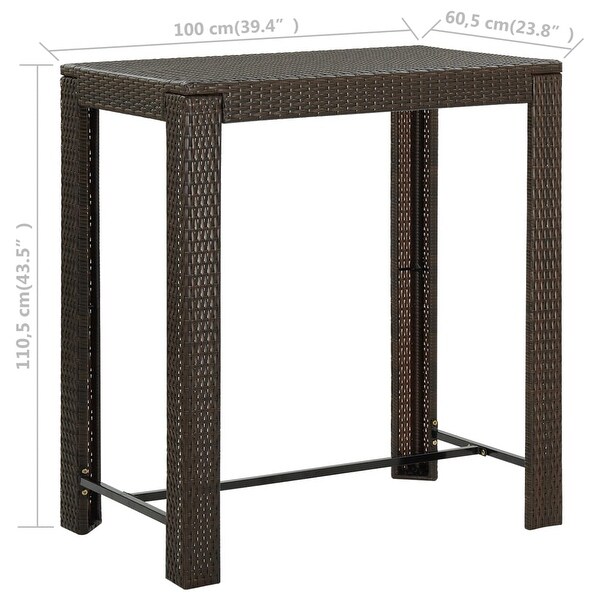 vidaXL Patio Bar Table Brown 39.4