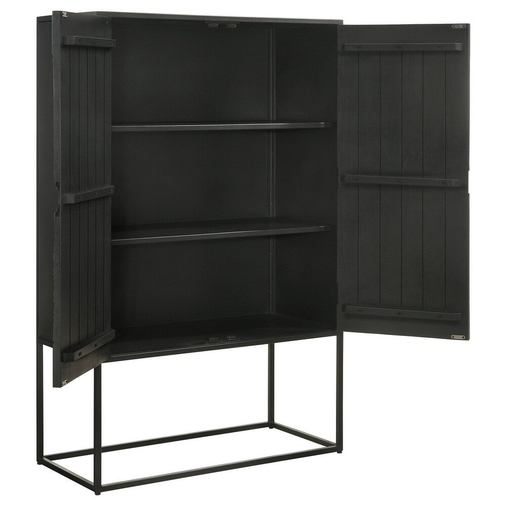 Coaster Furniture Jenna 2 door Bar Cabinet Black   39.50'' x 18.00'' x 63.00''