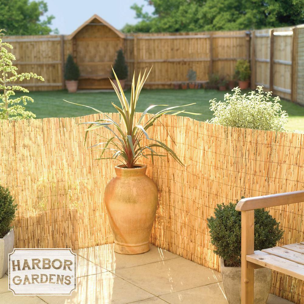 Harbor Gardens 13 ft. L x 6 ft. x 6 ft. H Decorative Garden Reed Wood Fencing R668HG