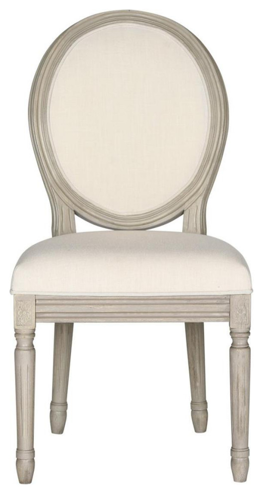 Ciley 19  x27 x27h French Brasserie Linen Oval Side Chair set of 2 Light Beige / Rustic   French Country   Dining Chairs   by Peachtree Fine Furniture  Houzz