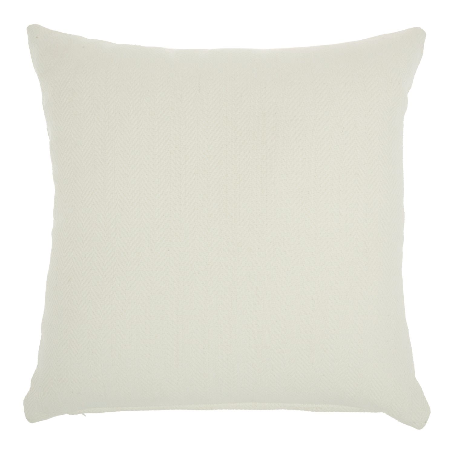 Mina Victory Herringbone Solid Indoor/Outdoor Ivory Throw Pillow