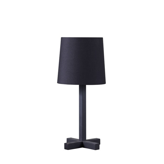 Traditional Metal Table Lamp With Cross Leg Base Black Ore International