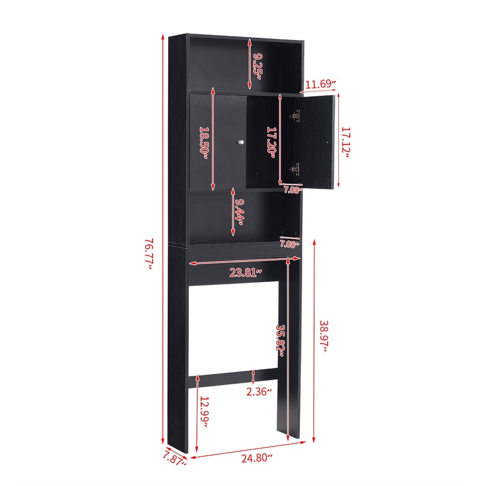 Toilet Paper Shelving Organizer Storage Cabinet Over the Toilet  Black