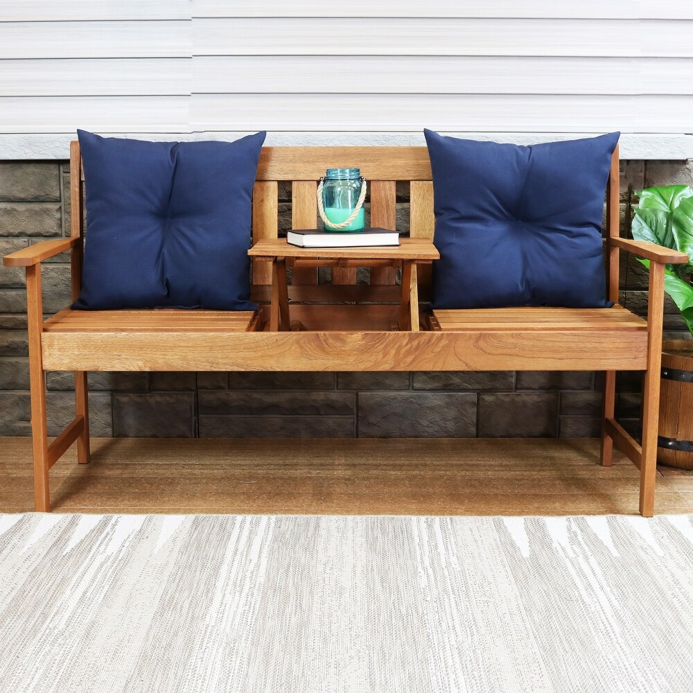 Sunnydaze 2 Outdoor Tufted Back Cushions   19 x 19 Inch