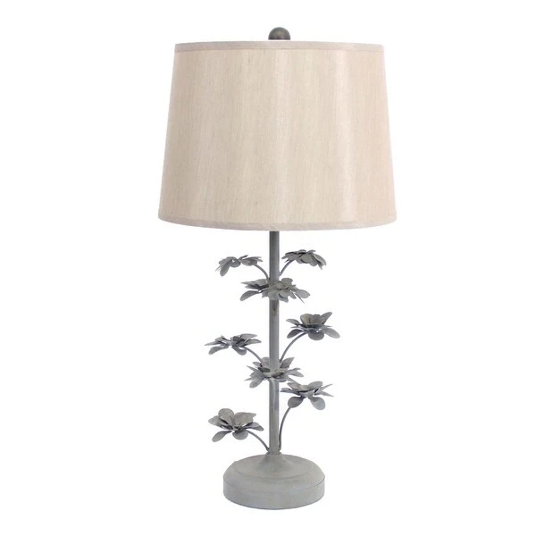 8 x 12 x 28 Gray Rustic Flowering Tree - Table Lamp - 8 x 12 x 28.25