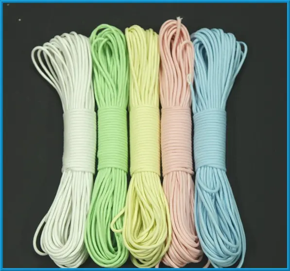 Other camping   hiking gear Reflective Polyester Parachute Cord Outdoor Glow In The Dark Rope Paracord  550 Paracord Rope