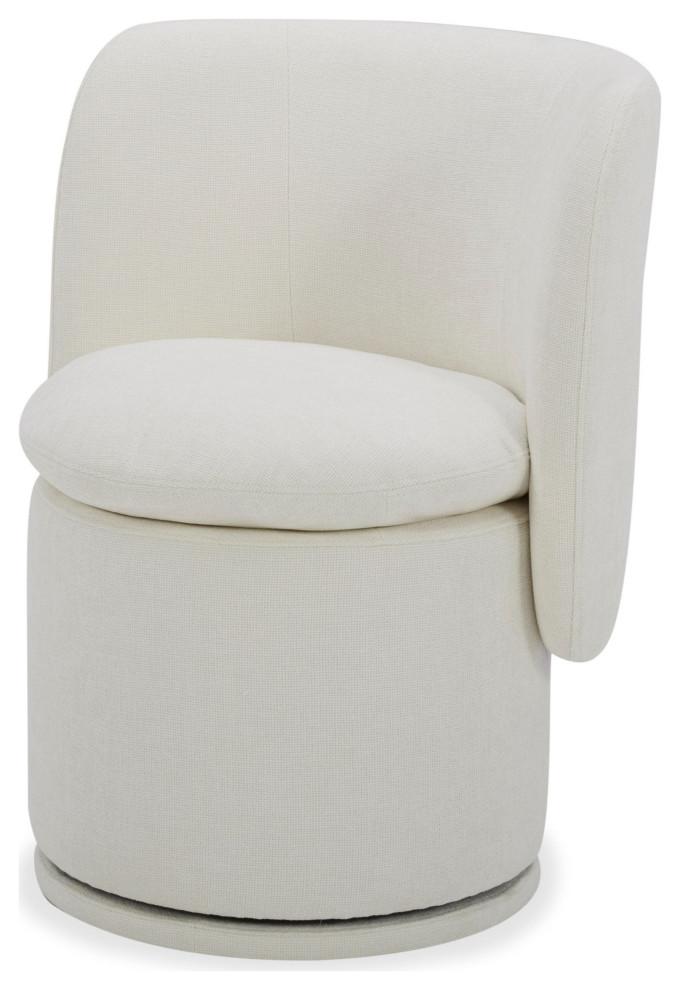 Divani Casa Norris Modern Ivory Fabric Swivel Dining Chair   Modern   Dining Chairs   by Vig Furniture Inc.  Houzz