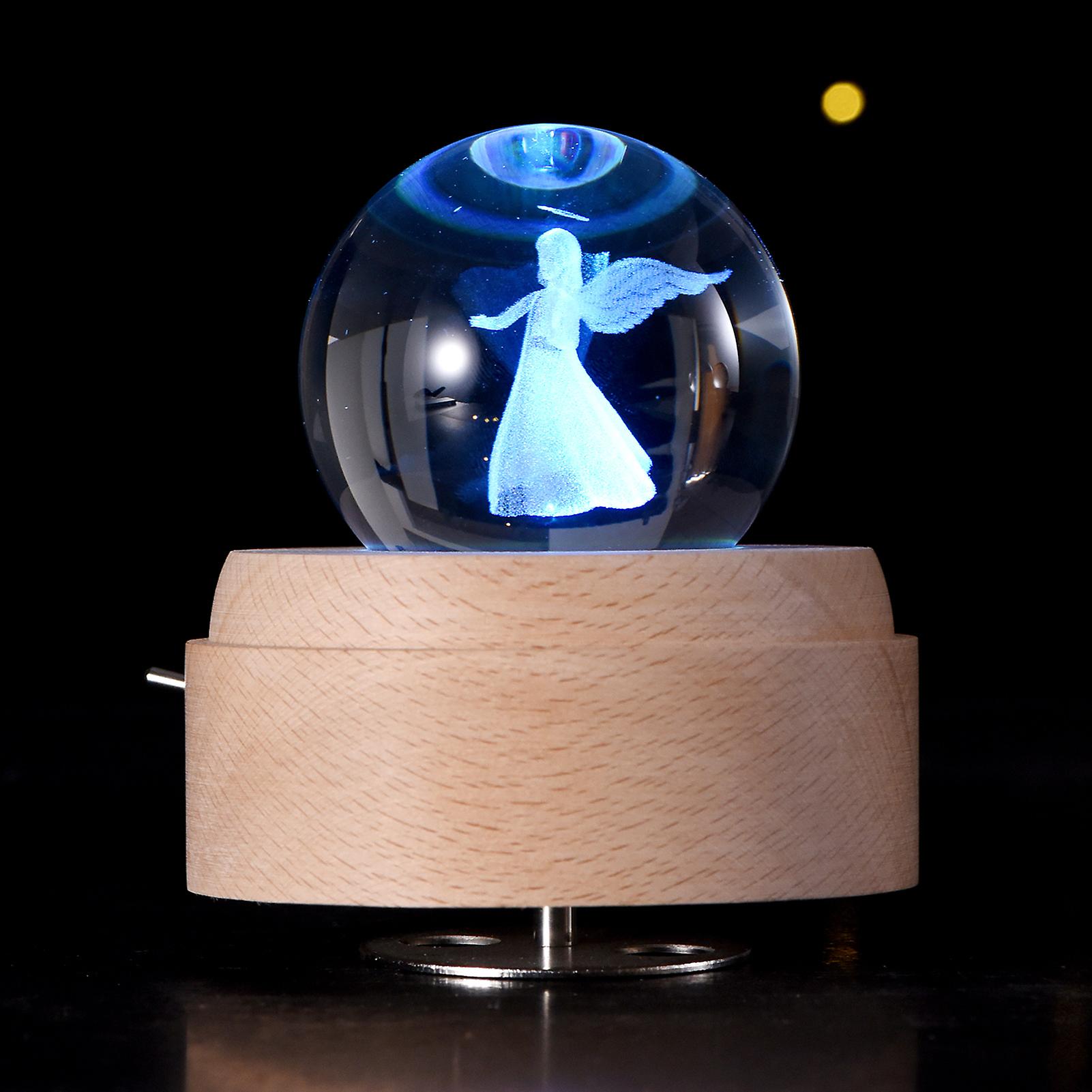 1 Crystal Ball 1 Wooden Base 1 Charging Cable  Wishing Angel