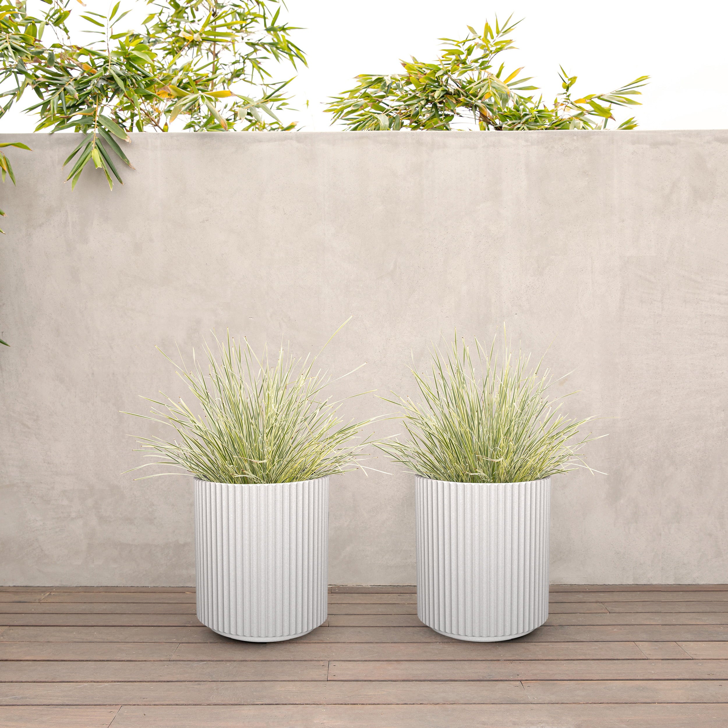 Veradek Mason Series Demi 16" Planter - 2 Pack White