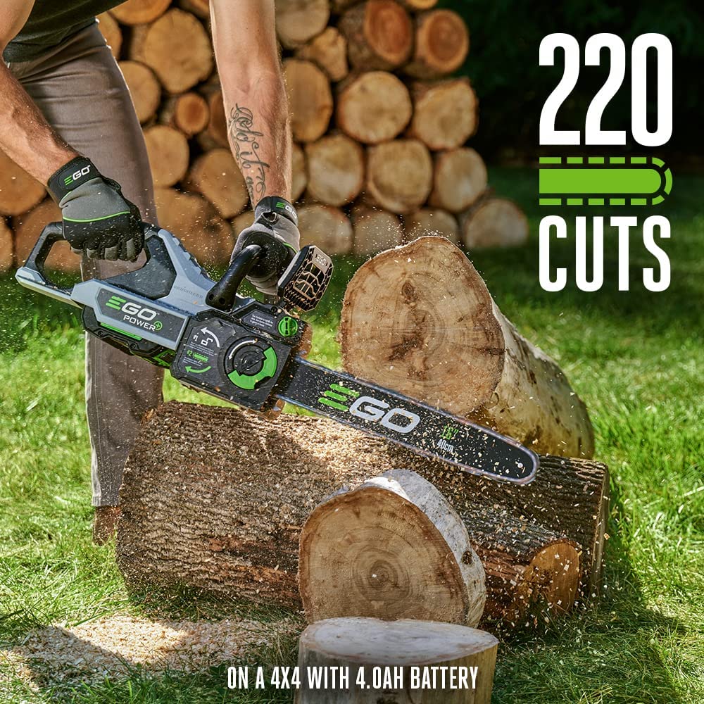 EGO CS1613 POWER+ 56-volt 16-in Brushless Cordless Electric Chainsaw 4 Ah (Battery and Charger Included)