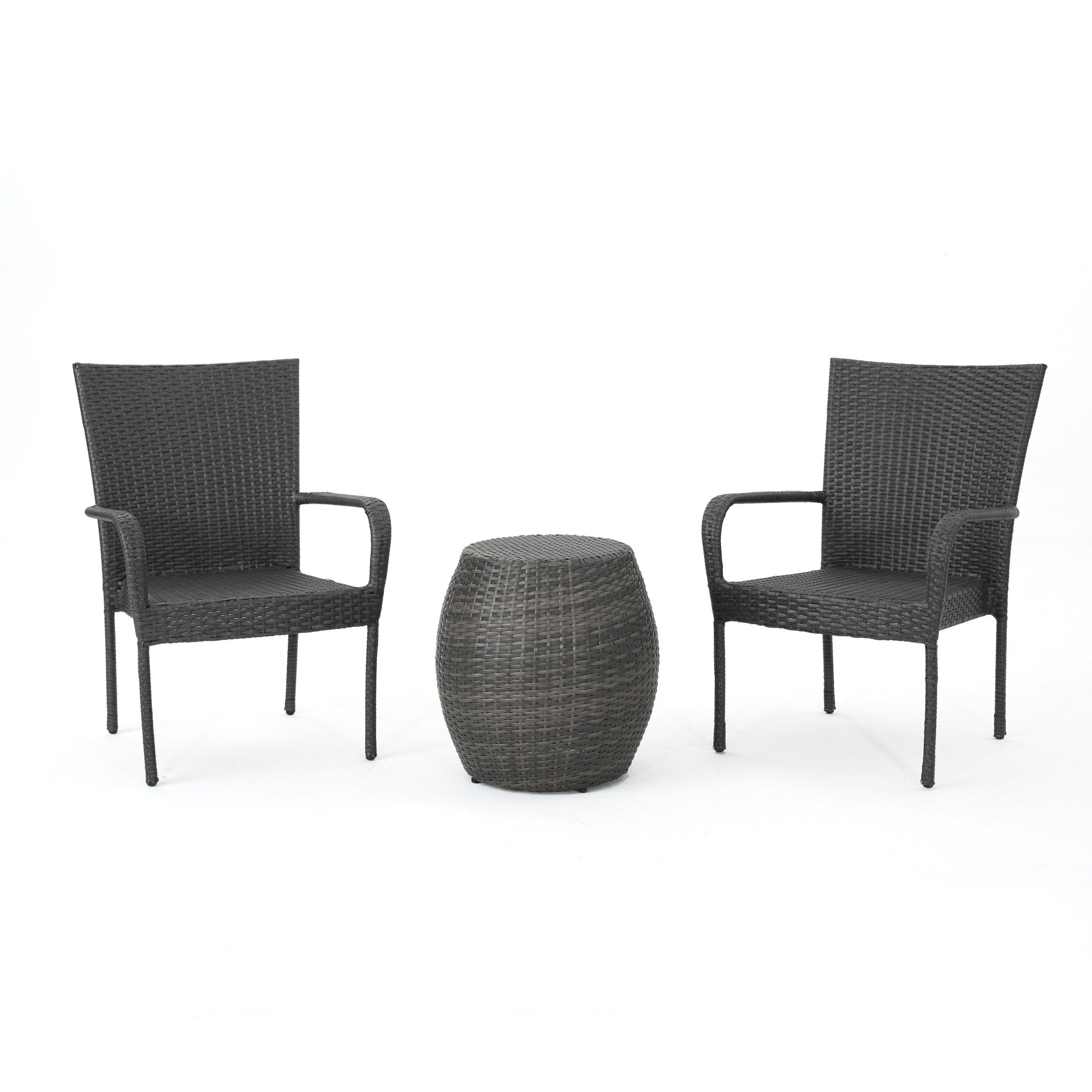 Orlando Outdoor 3 Piece Wicker Chat Set