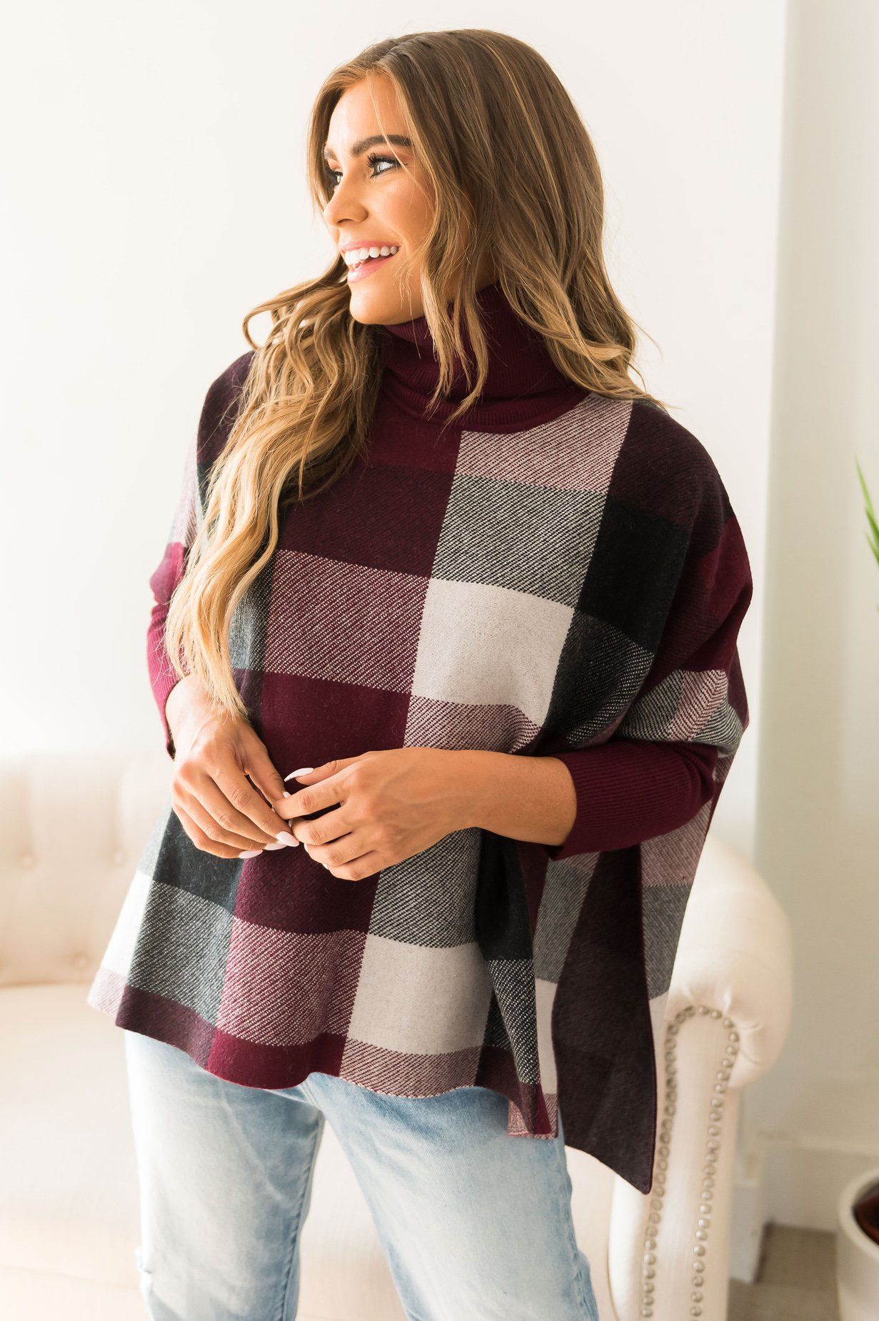 Poncho Inspired Modest Sweater