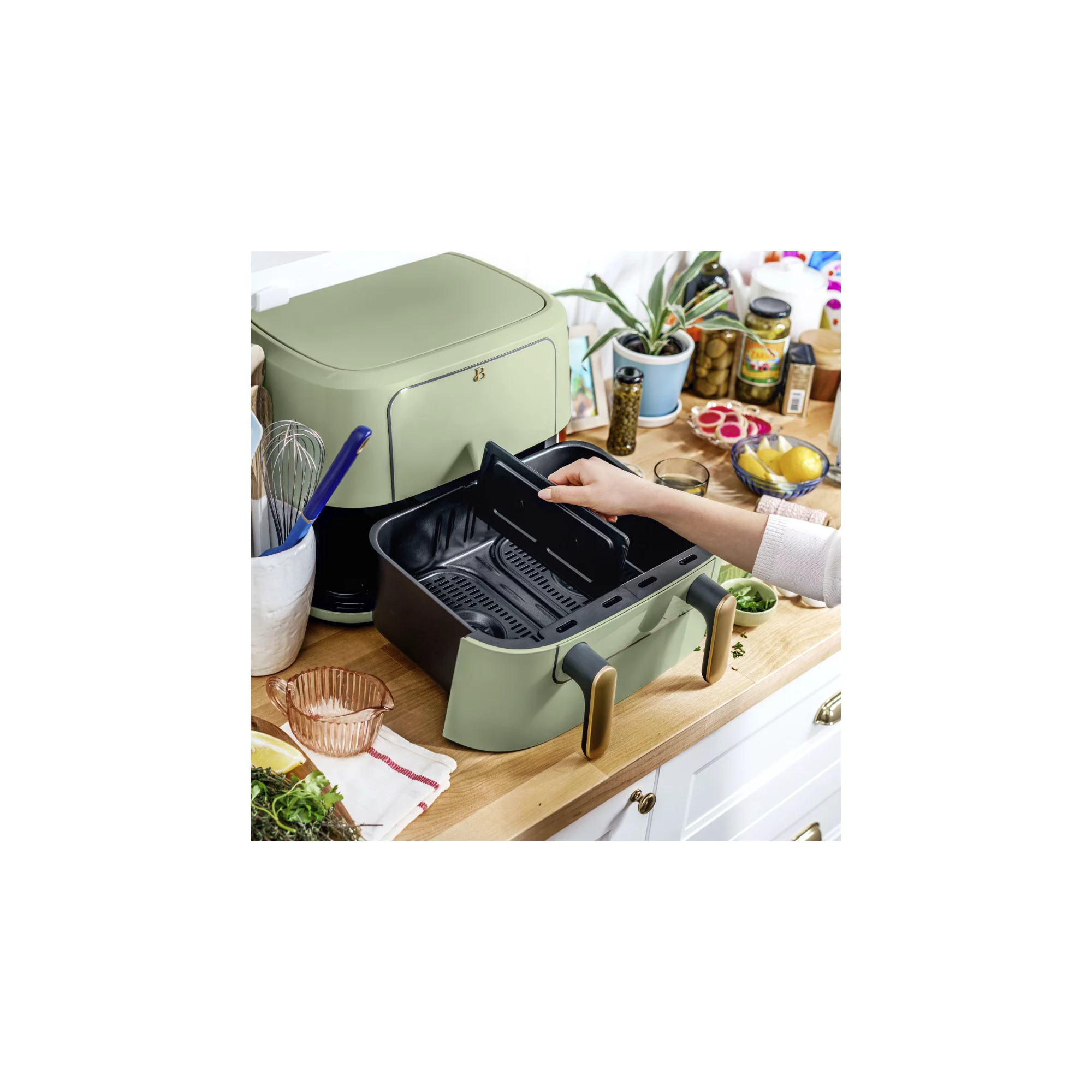 Beautiful 9QT TriZone Air Fryer， Sage Green by Drew Barrymore