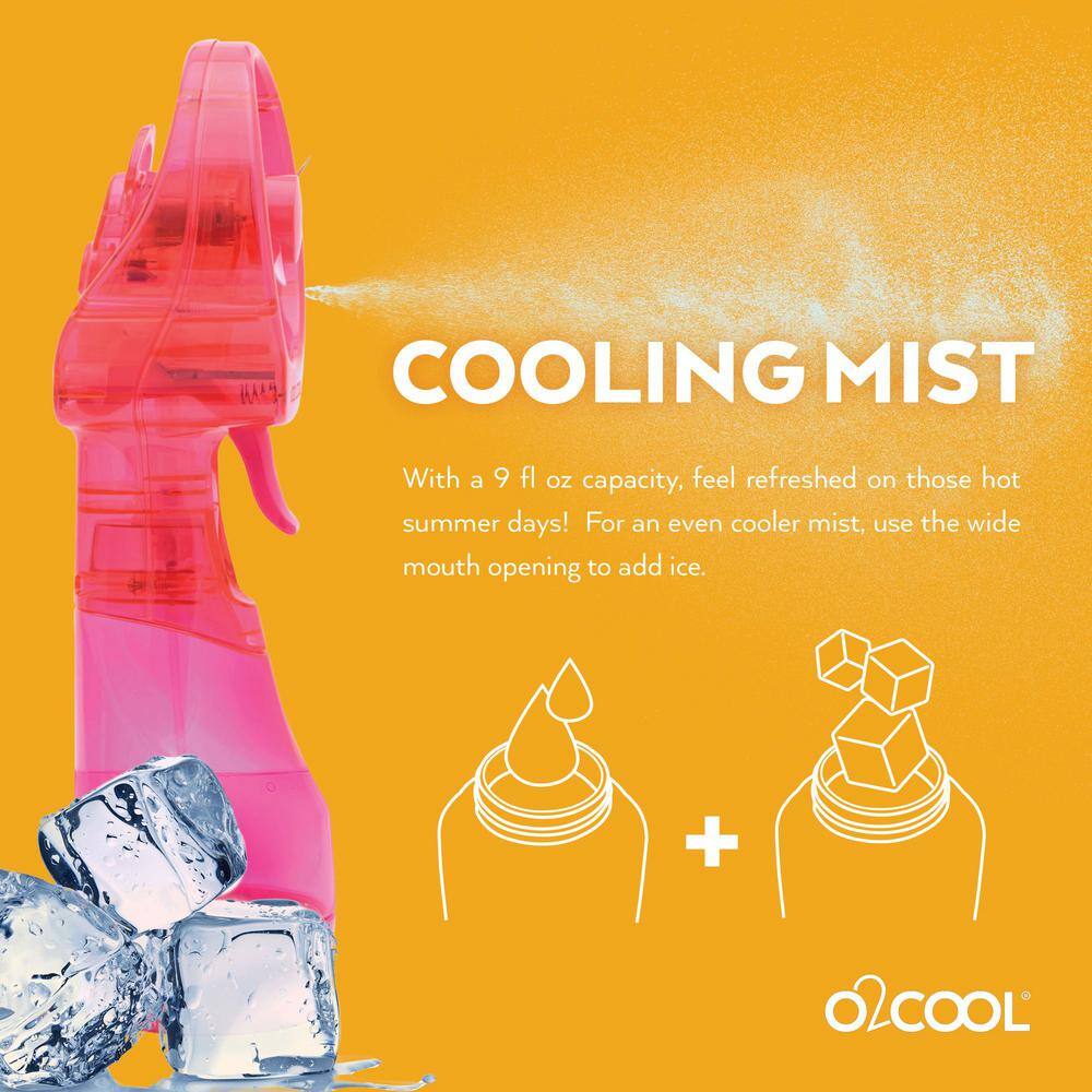 O2COOL Deluxe 3.07 in. Water Misting Personal Fan Raspberry FML0001