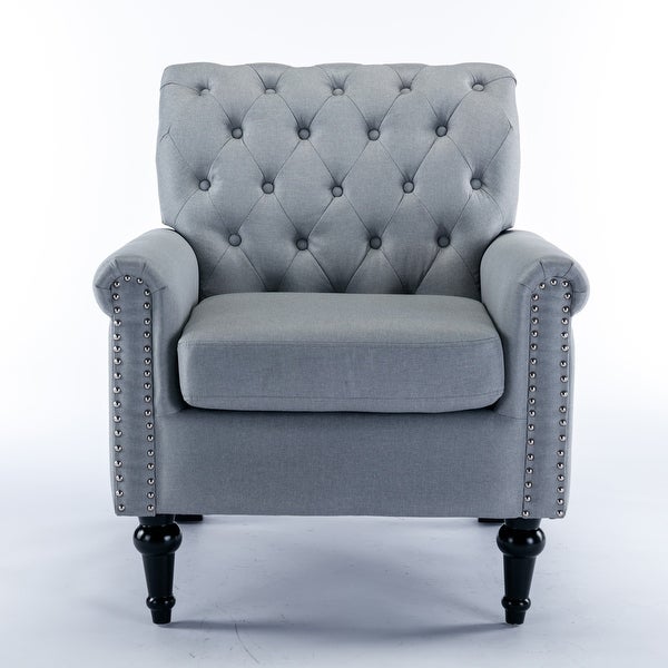 JASIWAY Tufted Linen Accent Chairs Upholstered Single Sofa