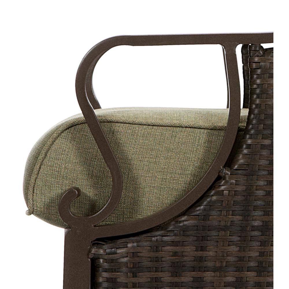 Hanover Ventura Reclining Wicker Outdoor Lounge Chair with Vintage Meadow Cushion