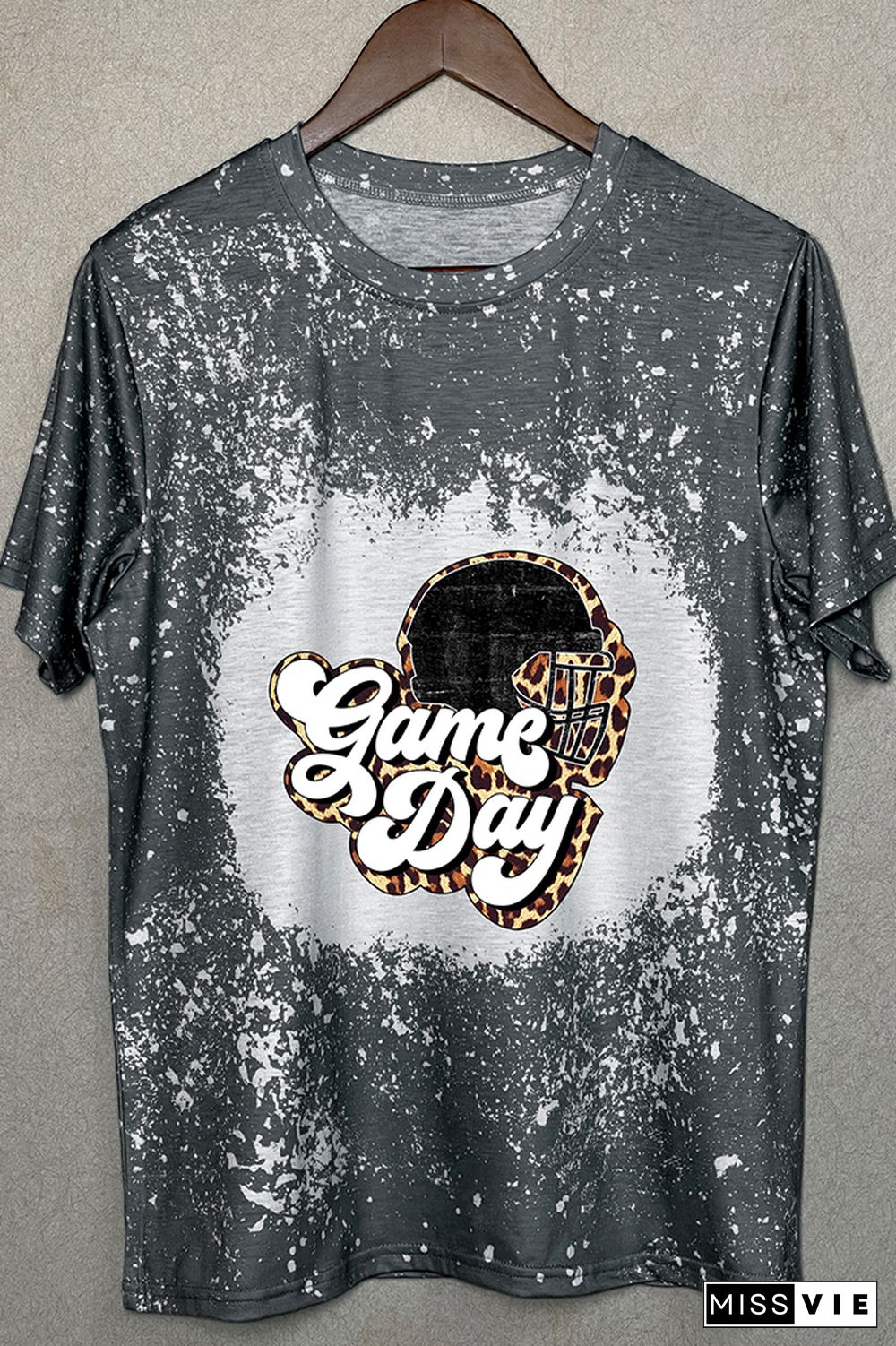 Game Day Helmet Leopard Graphic Tee Wholesale