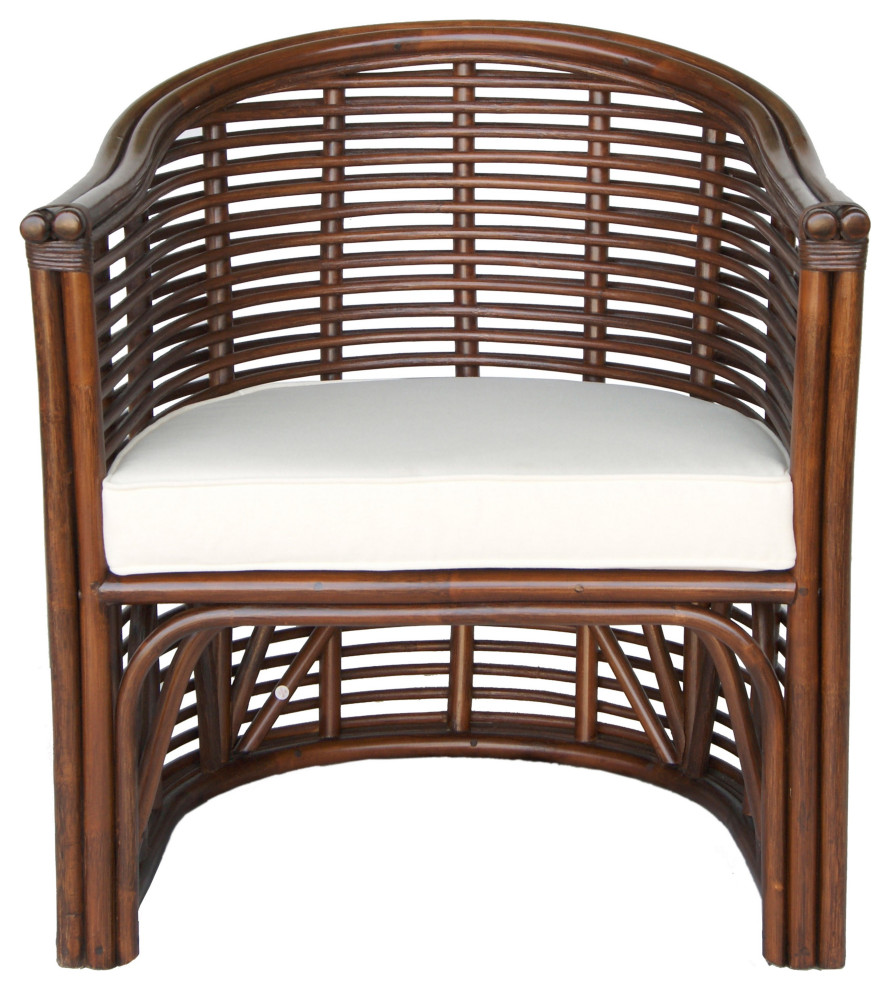 Draven Rattan Tub Chair  Earth Tone Brown   Tropical   Armchairs And Accent Chairs   by Virgil Stanis Design  Houzz