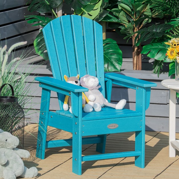 Patio Kids x27 Adirondack Chair Seat Weather Resistant For Ages 3 8 Yellow blue green grey red turquoise white