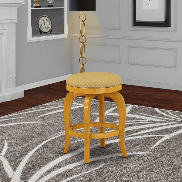 Bedford Swivel Backless Barstool 24'' Seat Height And Pu Leather Roast (Color Options Available)