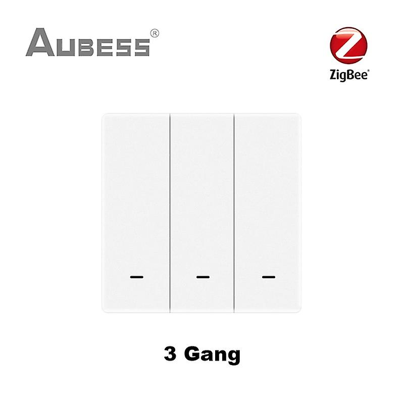 Aubess Tuya Zigbee 3.0 Smart Scene Switch Smart Home Push 1/2/3gang Button Controller