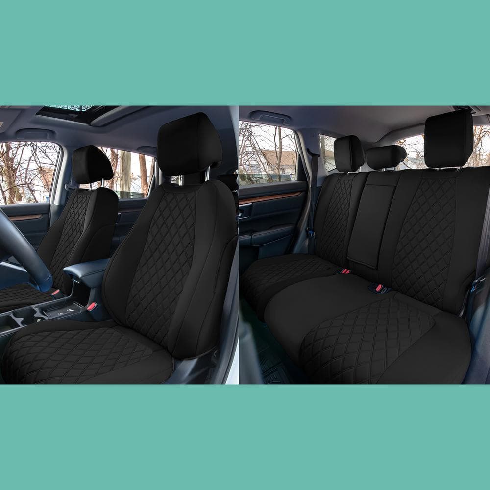 FH Group Neoprene Custom Fit Full Set Seat Covers for 2017-2022 Honda CR-V LX EX and EX-L DMCM5014BK-FULL