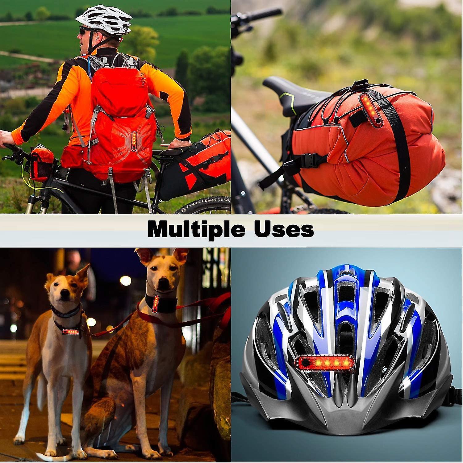 Miman 2 Pack Bike Tail Lights Waterproof Bicycle Rear Light Rechargeable Safety Warning Lamp