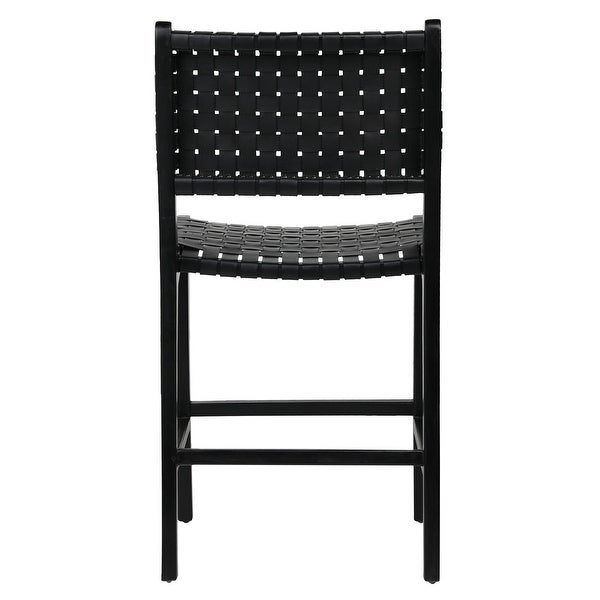 Maverick Woven Counter Stool， Espresso Teak - N/A