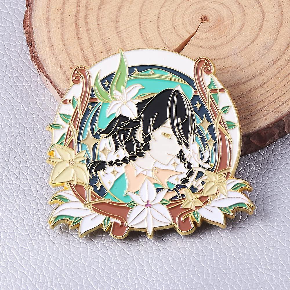 Genshin Impact Hutao Brooch Pin - Hutao Characters Cosplay Enamel Brooch Lapel Pin - Gift For Fans， Women And Girls Venti A -