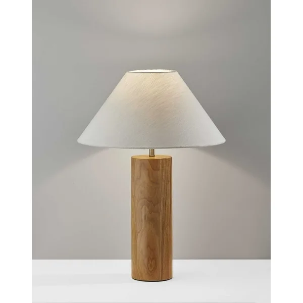 Canopy Natural Wood Block Table Lamp - 18 x 18 x 25.5