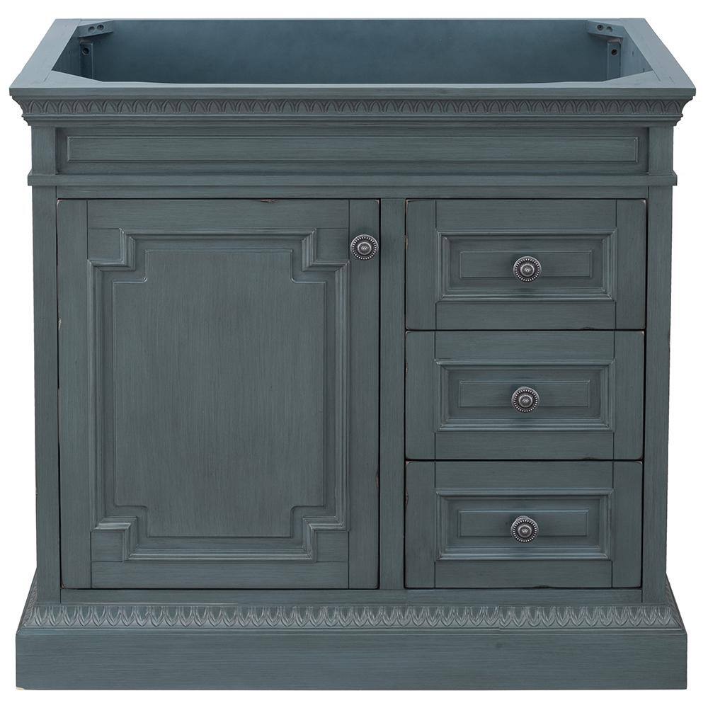 Home Decorators Collection Cailla 36 in. W x 21.50 in. D Bath Vanity Cabinet Only in Distressed Blue Fog CKBV3622D