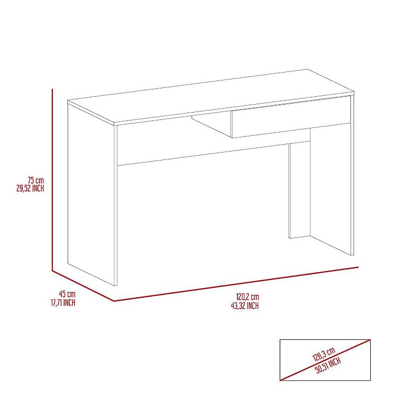 Tampa Writing Computer Desk， One Drawer