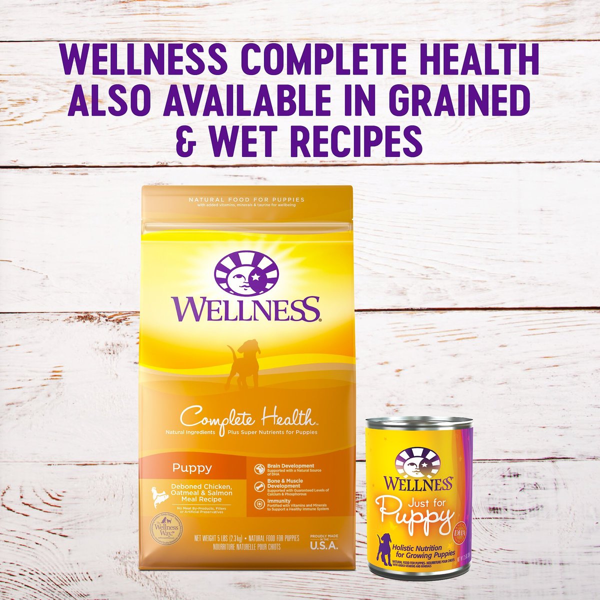 Wellness Grain-Free Complete Health Puppy Deboned Chicken， Chicken Meal and Salmon Meal Recipe Dry Dog Food