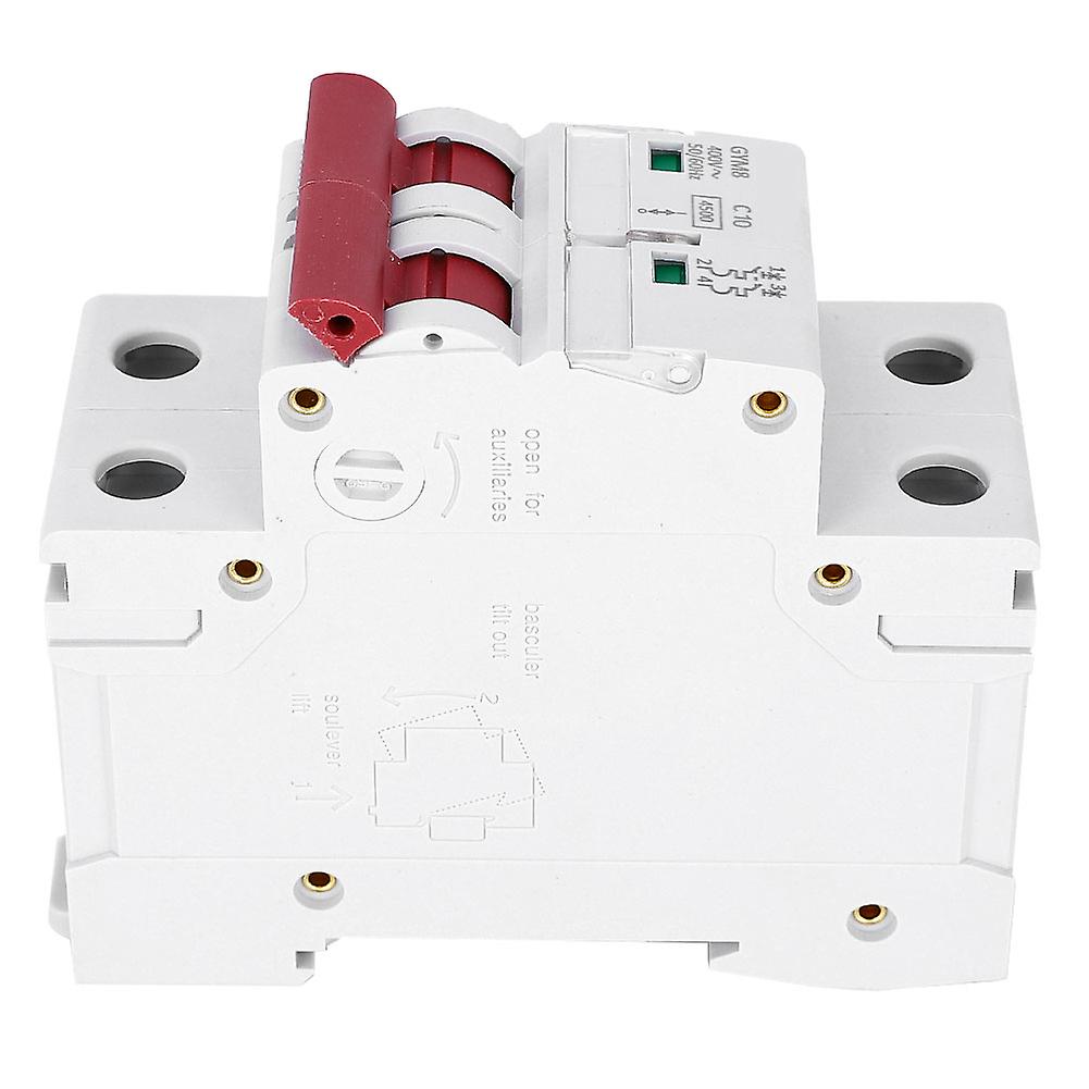 GYM8-C45 Miniature Circuit Breaker 2 Poles 400VAC Bilateral Busbar Wiring Circuit Breaker10A