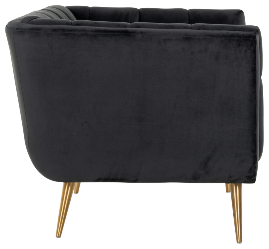 Anthracite Velvet Box Armchair  OROA Huxley   Midcentury   Armchairs And Accent Chairs   by Oroa   Distinctive Furniture  Houzz