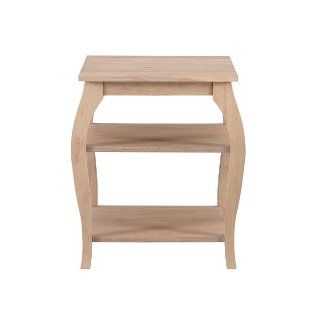 Aurora Solid Wood 2 shelf Side Table Natural Powell