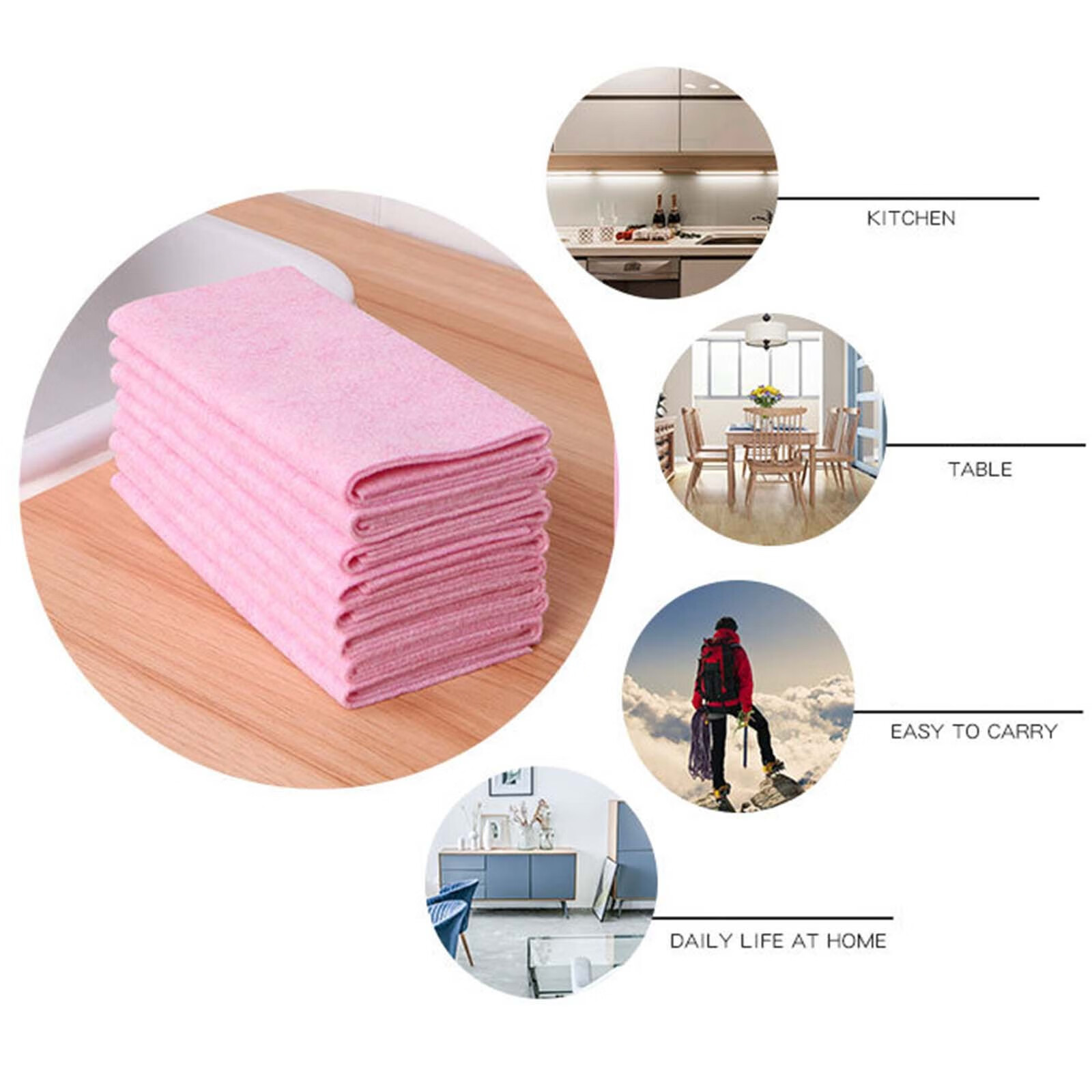 A07 Wipes 5 PCS Reusable Cleaning Cloths Machine Washable Quick Dry Kitchen Towel Absorbent Cleaning Cloth For Kitchen Bathroom Cars And Cleaning Counters Assorted