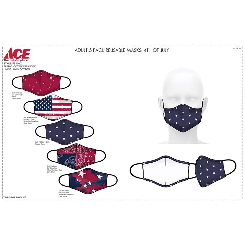 FACE MASK AMERICANA 5PK