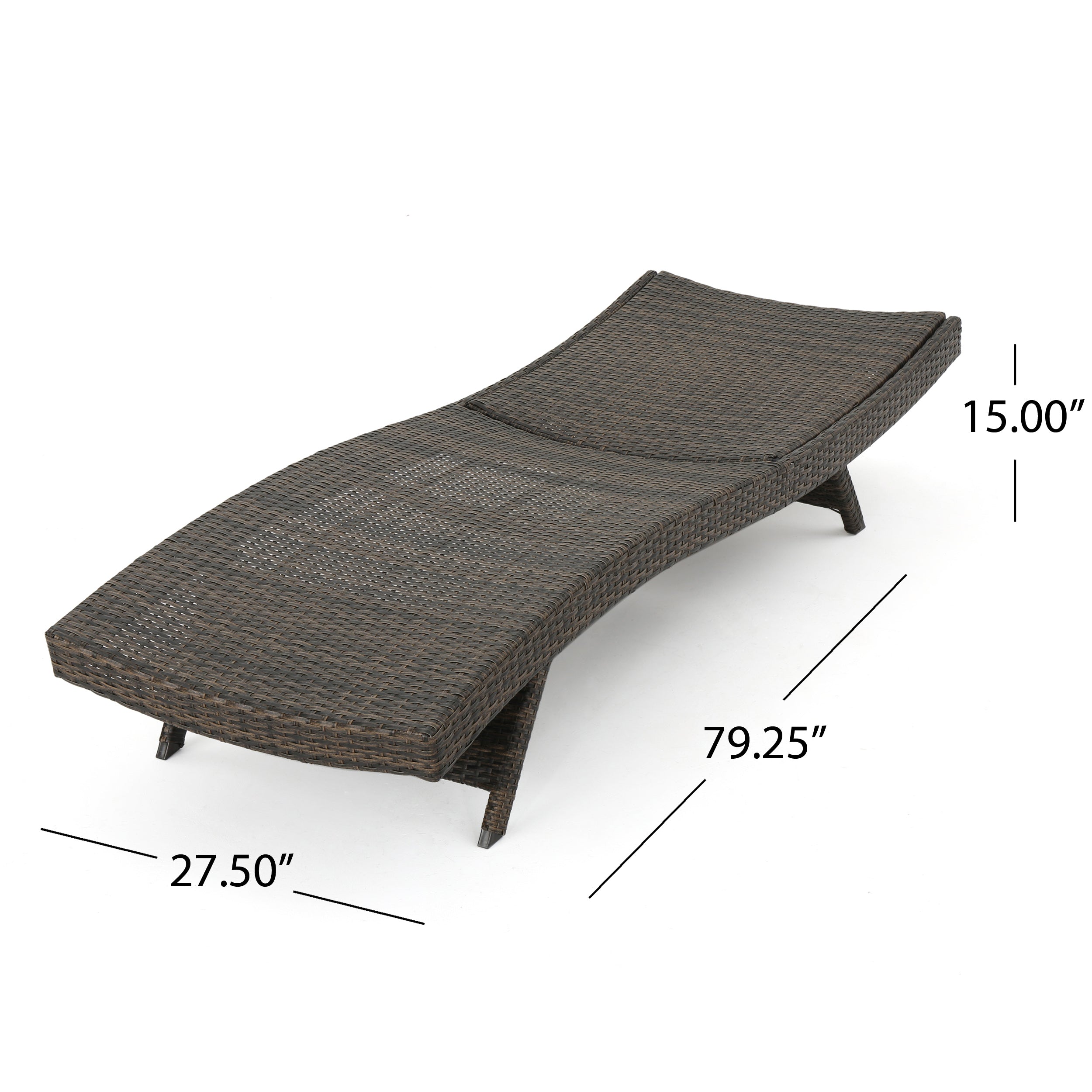 Thira Outdoor Modern Adjustable Wicker Chaise Lounge Chair