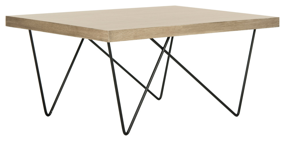 Amos Retro Mid Century Wood Coffee Table   Industrial   Coffee Tables   by HedgeApple  Houzz