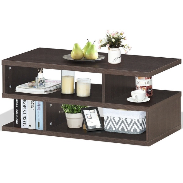 3-tier Rectangular Modern Console Table Coffee Table - 31.5